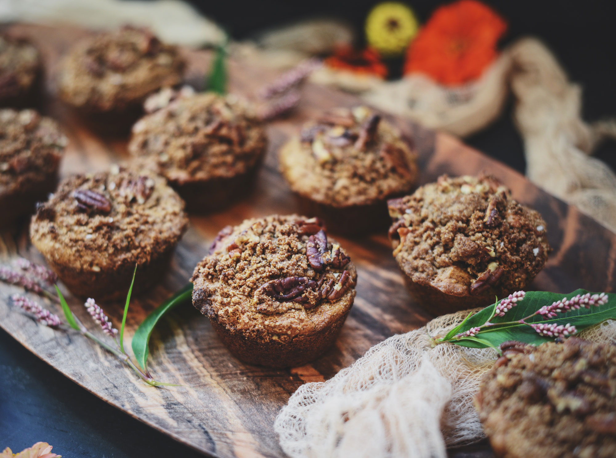 Pecan Streusel Spiced Sweet Potato Muffins