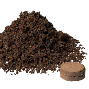 Pile of coir and coir tablet