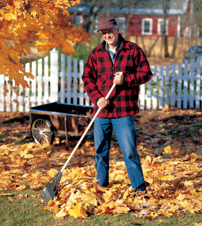 Raking leaves